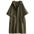 thumbnail image 1 of Oksale Hooded Trench Coat for Women with Pockets Maxi Overcoats Casual Single Breasted jackets Loose Long Sleeve Outerwear Windproof Winter Outfits Army Green Free Size, 1 of 4