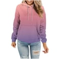 thumbnail image 1 of Oksale Hoodie for Women Pullover with Pockets Cozy Long Sleeve Sweatshirt Casual Drawstring Fall Hoodies Plus Size Fashion Clothing Pink 3XL, 1 of 6