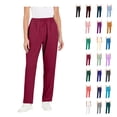 thumbnail image 1 of Oksale Lightweight Pants Women Petite Loose Straight Leg Summer Pants with Pockets Stretch High Waisted Scrub Pants for Work Wine S, 1 of 4