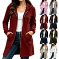 thumbnail image 1 of Oksale Long Hoodies for Women with Zipper Cozy Long Sleeve Sweatshirt Jackets Casual Zip Up Hoodie with Pockets Army Green XL, 1 of 9