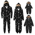 thumbnail image 1 of Oksale Matching Christmas Pjs for Family Long Sleeve Onesie Pajamas Soft Cozy Snowflakes Jumpsuit Sleepwear Hooded Winter Loungewear for Home Gift for Mom Black M, 1 of 7