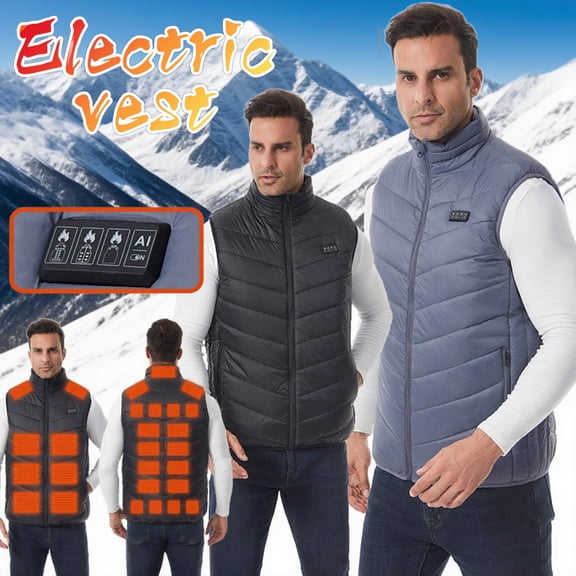 Oksale Mid Layer Heated Vest Women Men Plus Size Cotton Vests without Battery Unisex Coats for Outdoor Work Skiing Hiking Black 3XL