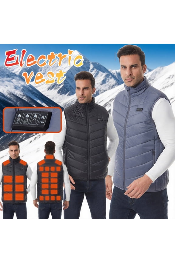 Mid Layer Heated Vest Women Men Plus Size Cotton Vests without Battery Unisex Coats for Outdoor Work Skiing Hiking Black 7XL