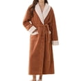 thumbnail image 1 of Oksale Midi Flannel Bathrobes for Women with Pockets Ultra Soft Plus Fleece Robes with Belt Cozy Long Sleeve Nightgowns Warm Heavyweight Housecoats Coffee L, 1 of 3