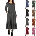 thumbnail image 1 of Oksale Midi Sweater Dress for Women Fall A Line Dresses Cozy Long Sleeve Knit Dress Casual Crewneck Business Dresses 2025 Gray M, 1 of 9