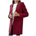 thumbnail image 1 of Oksale Midi Woolen Trench Coat for Women Plus Size Casual Lapel Overcoat Trendy Double Breasted Jackets 2025 Wine XXXXXL, 1 of 5