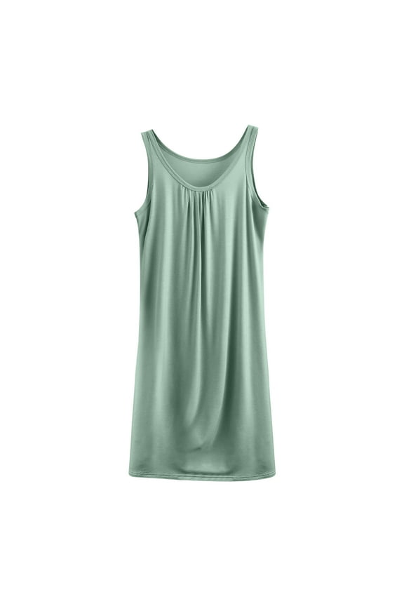 Modal Night Gown for Women Plus Size Sleep Shirt Sleeveless Pajama Dress Lightweight Soft Loungewear 2025 Solid Color Nightgowns Mint Green XXXXL