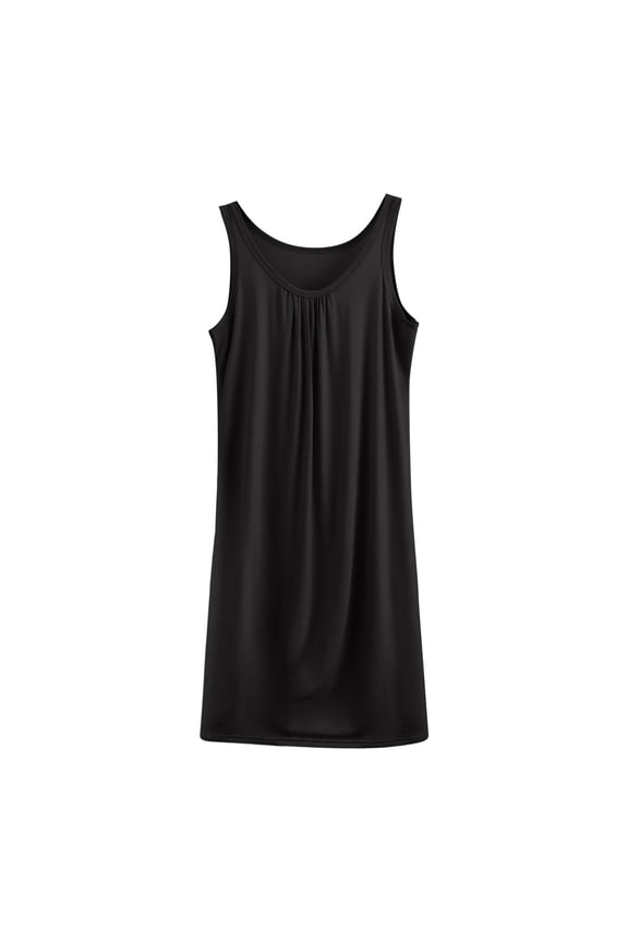 Modal Night Gown for Women Plus Size Sleep Shirt Sleeveless Pajama Dress Lightweight Soft Loungewear 2025 Solid Color Nightgowns Black XXXXXL