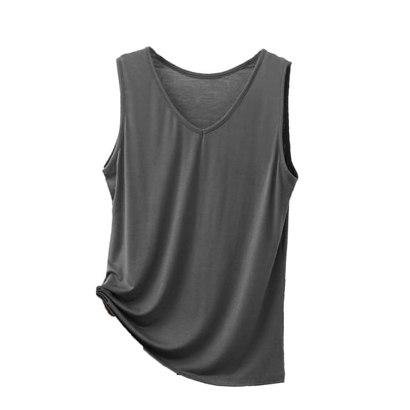 Oksale Modal Tank Tops for Women Casual Soft Crewneck Sleeveless Summer Top Comfortable Plus Size Pajamas for Home 2026 Gray 5XL