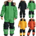 thumbnail image 1 of Oksale One Piece Snow Suit for Kids' Waterpoof Windproof Fleece Jumpsuits Snowboarding Insulated Overalls Warm Winter Ski Suits for Outdoor Yellow 150, 1 of 7