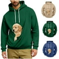 thumbnail image 1 of Oksale Pet Pouch Sweatshirts for Men with Hood Kangaroo Pouch Hoodies Cozy Long Sleeve Pullover Soft Warm Tops for Going Out Blue M, 1 of 6