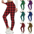 thumbnail image 1 of Oksale Plaid Leggings for Women High Waisted Soft Cozy Athletic Pants Tummy Control Butt Lifting Lightweight Stretchy Gym Tights Purple S, 1 of 8