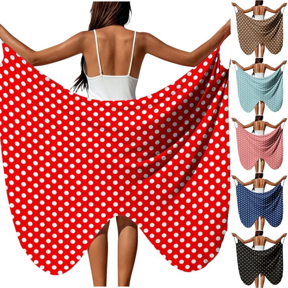 Oksale Plus Size Bathing Suit Cover Up for Women Flowy Trendy Polka Dot Sarong Wrap Floral Print Beach Coverups Brown 5XL
