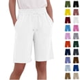 thumbnail image 1 of Oksale Plus Size Bermuda Shorts for Women Stretch Drawstring Wide Leg Pants with Pockets Casual Comfortable Linen Cotton Running Shorts 2026 White XL, 1 of 5
