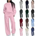 thumbnail image 1 of Oksale Plus Size Black Sweatsuits for Women Baggy Cropped Sweatshirts Set 2 Piece Drawstring Fleece Sweatpants Sets Going Out Outfits Pink XXL, 1 of 9