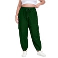 thumbnail image 1 of Oksale Plus Size Cargo Sweatpants for Women with Pockets and Elastic Drawstring Waisted Tall Sweat Pants Lightweight Soft Comfy Pants Fashion Trousers Green 2XL, 1 of 10