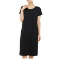 thumbnail image 1 of Oksale Plus Size Cotton Nightdress for Women Built in Bra Night Gown Full Length Sleep Shirt Casual Round Neck Loungewear Short Sleeve Sleepwear Soft Cozy Pajama Dress Black M, 1 of 7