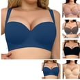 thumbnail image 1 of Oksale Plus Size Full Figure Bras for Women Push Up Deep Plunge Sexy Bralette Soft Breathable Supportive Bra Blue 46D, 1 of 4