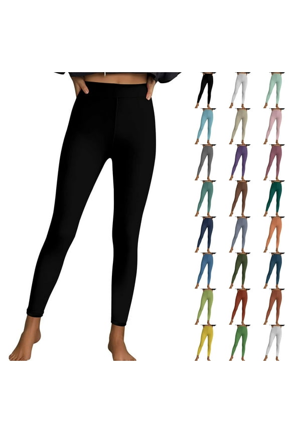 Plus Size Leggings for Women Tummy Control Yoga Pants Stretch High Waisted Tights Slim Fit Soft Cozy Workout Gym Pants 2026 Beige M