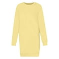 thumbnail image 1 of Oksale Plus Size Mini Dress for Women Loose Long Sleeve Sweatshirt Dresses Casual Crew Neck Dress Solid Color Sweatshirts Soft Cozy Dress Yellow XL, 1 of 4