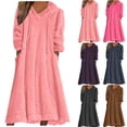 thumbnail image 1 of Oksale Plus Size Nightgowns for Women with Pockets Fuzzy Fleece Hooded Pajama Dress Coz Long Sleeve Winter Dresses Soft Warm Sleepwear Pink S, 1 of 6