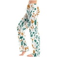 thumbnail image 1 of Oksale Plus Size Pajama Pants Women Cozy Stretch Drawstring High Waist Floral Sleep Pant with Pockets Soft Loose Fashion Clothing for Home Green XL, 1 of 5