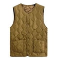 thumbnail image 1 of Oksale Plus Size Quilted Vest for Women with Pockets Button Down Vests Dressy Sleeveless Solid Color Jacket Warm Winter Jackets Cozy Soft Waistcoat 2025 Khaki XXXXXL, 1 of 3