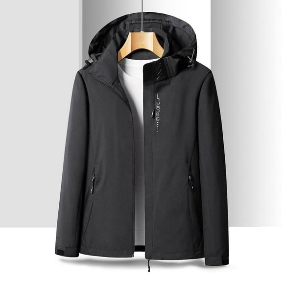 Oksale Plus Size Rain Jackets for Women Casual Zip Up Raincoats with Pockets Loose Long Sleeve Jackets Solid Color Windbreaker Outdoor Layer Rain Coats 2025 Tops Black XL