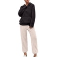 thumbnail image 1 of Oksale Plus Size Sweatsuirts for Women 2 Piece Warm Fleece Lined Sweatshirts with Hood Soft Cozy Long Sweat Pants Underwear Baggy Loungwear Beige XL, 1 of 7