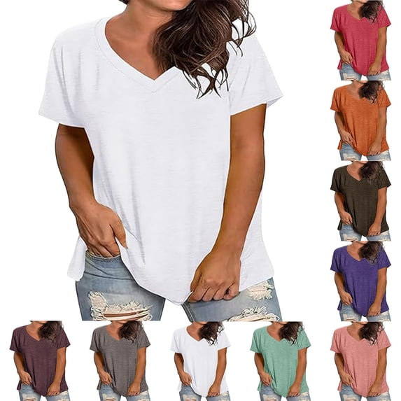 Oksale Plus Size Tshirts for Women Loose Cozy Short Sleeve Summer Tops 2026 Casual Crewneck Basic Tees Coffee XL