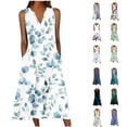 thumbnail image 1 of Oksale Plus Size Women's Floral Print Nightgowns with Pockets Casual V Neck Night Gown Sleeveless Pajama Dress Elegant Soft Cozy Loungewear for Home 2025 Multicolor XXXL, 1 of 7