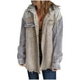 thumbnail image 1 of Oksale Plus Size Womens Corduroy Jackets Cotton Fringed Hem Hoodies Jacket with Pockets Cozy Long Sleeve Coats Comfort Fall Winter Outerwear for Outdoor Gray XXL, 1 of 8