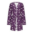 thumbnail image 1 of Oksale Plus Size Womens Floral Printing Robes with Belt Soft Long Sleeve Bath Robe Fall Mini Nightgown Casual Pajama Robe for Home 2025 Purple XXXL, 1 of 6