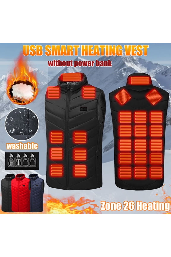 Puffer Heated Vest Women without Battery 3 Electric Heating Level with Heated Collar Warm Winter Sleeveless Jacket 2025 Black M