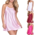 thumbnail image 1 of Oksale Satin Silk Chemise Nightgown for Women Plus Size Strapless Modal Sleep Dress Sexy V Deep Neck Mini Sleepwear Soft Cozy Sleeveless Slip Pajama Dress Pink XXXL, 1 of 8