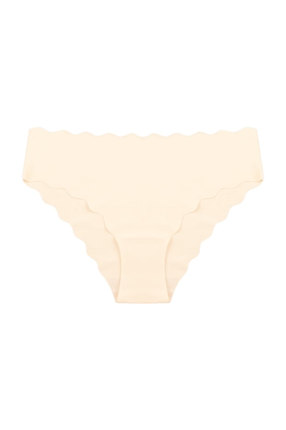 Seamless Underwear for Women Wave Edge Cozy Bikini Fashion Panties Stretch Low Rise Breathable Satin Invisible Thin Briefs 2026 Beige L