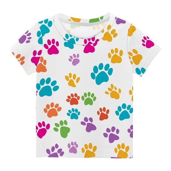 Oksale Shirts for Girls 10-12 Cotton Trendy Graphic Tees Children Boys Girls Soft Crew Neck Tops Girls Clothes Short Sleeve T Shirts