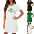 thumbnail image 1 of Oksale Short Sleeve Cotton Nightgowns for Women Soft Comfy Cute Print St.Patricks Sleep Dress for Home Casual Round Neck Summer Sleepshirts 2026 White L, 1 of 5
