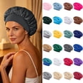thumbnail image 1 of Oksale Silk Bonnet for Sleeping Women Men for Long Hair Satin Sleep Caps Wide Band Womens Bonnets Purple, 1 of 6