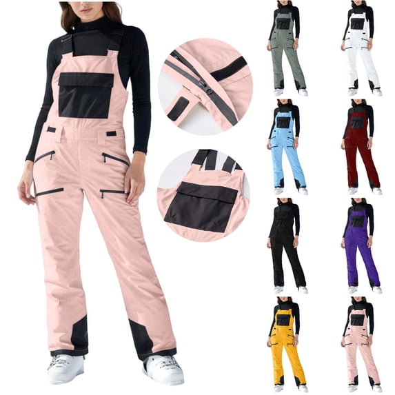 Oksale Snow Suit Women Waterproof Plus Size One Piece Windproof Winter Ski Suit Active Outdoor Jumpers for Snowboard 2025 Pink M