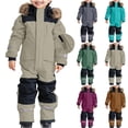 thumbnail image 1 of Oksale Snow Suit for Kids' Boys One Piece Windproof Waterproof Snowsuit Thicken Warm Winter Overalls Snowboarding Ski Suits Beige 2 Years, 1 of 8