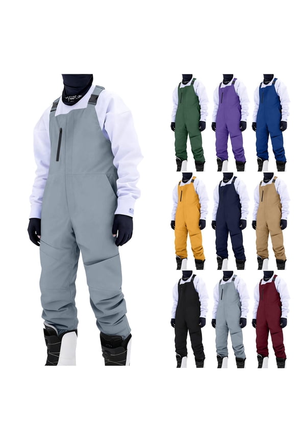 Snow Suit for Women Waterproof Fashion One Piece Snowsuit Ski Bib Windproof Snowboard Jumpsuit Winter Clothing for Sports Outdoor Gray M