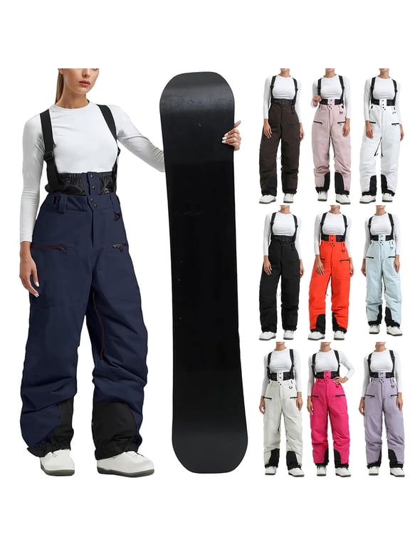 Snowboard Suit Women Waterproof One Piece Sports Ski Bib Suits Windproof Jumpsuits Snowsuit for Outdoor 2025 Pink L