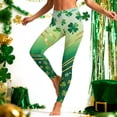 thumbnail image 1 of Oksale St.Patrick Day Yoga Pants Women Plus Size Elastic High Waisted Leggings Tummy Control Workout Jeggings Soft Comfortable Trousers Green 2XL, 1 of 10