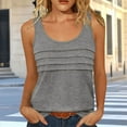 thumbnail image 1 of Oksale Tank Tops for Women Pleated On the Chest Summer Top Casual Crewneck Cotton Tees Loose Cozy Sleeveless Shirts Gray M, 1 of 6