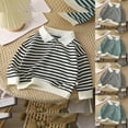 thumbnail image 1 of Oksale Toddlers Long Sleeve Golf Shirts Cute Striped Graphic Shirt Comfort Cotton Pullover Tops Kids Boys And Girls Casual Collared Blouses Loose Button Up Shirts, 1 of 4