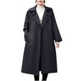 thumbnail image 1 of Oksale Trench Coat Women Long Double Breasted Lapel Overcoat with Pockets Casual Fall Fashion Outerwear Loose Classic Goning Out Jakcet 2025 Black XXL, 1 of 9