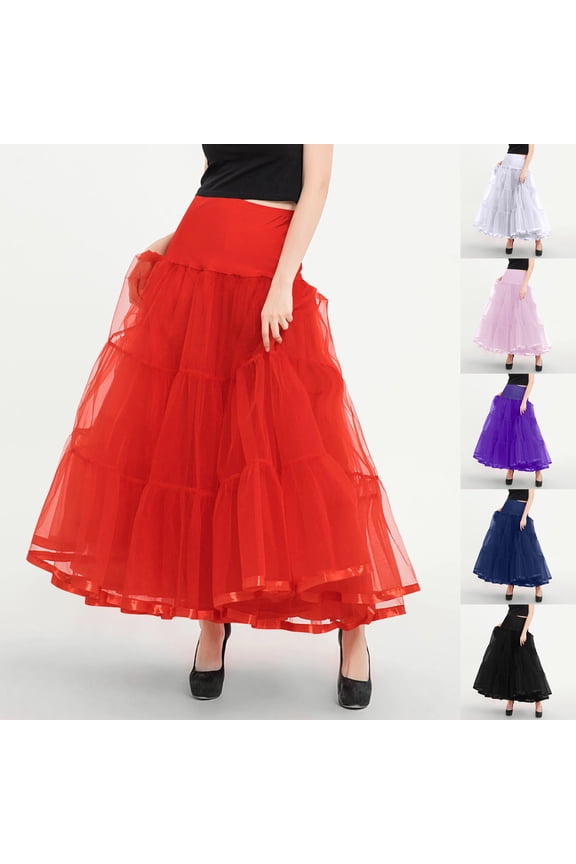 Tulle Skirts for Women Flowy A Line Mesh Skirt Elastic High Waisted Skirts Midi Skirt 2026 White S
