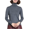 thumbnail image 1 of Oksale Turtleneck Sweaters for Women Plus Size Long Sleeve Cable Knit Sweater Classic Solid Color Jumper Lightweight Soft Cozy Winter Tops Dark Gray XXXL, 1 of 2