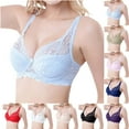 thumbnail image 1 of Oksale Underwire Bras for Women Full Coverage High Supportive Lace Bras Lightweight Breathable Sexy Solid Color Bras Beige 90C, 1 of 6